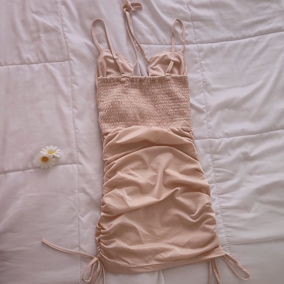 Beige ASTER midi dress, Small - Picture 3 of 6